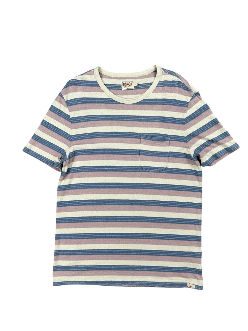 Faherty Short Sleeve Hemp Blend Tee Autumn Beach Ombre — Size Medium